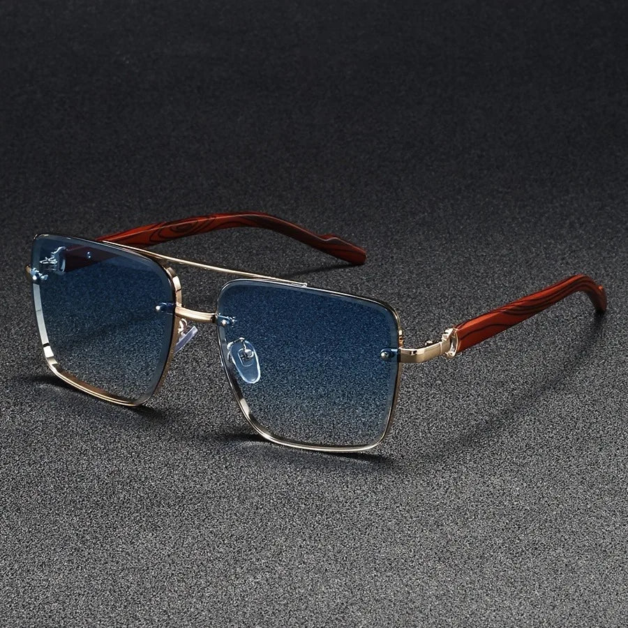 Unisex retro square sunglasses, essential fashion accessory. Provides UV protection and anti-glare with gradient lenses.