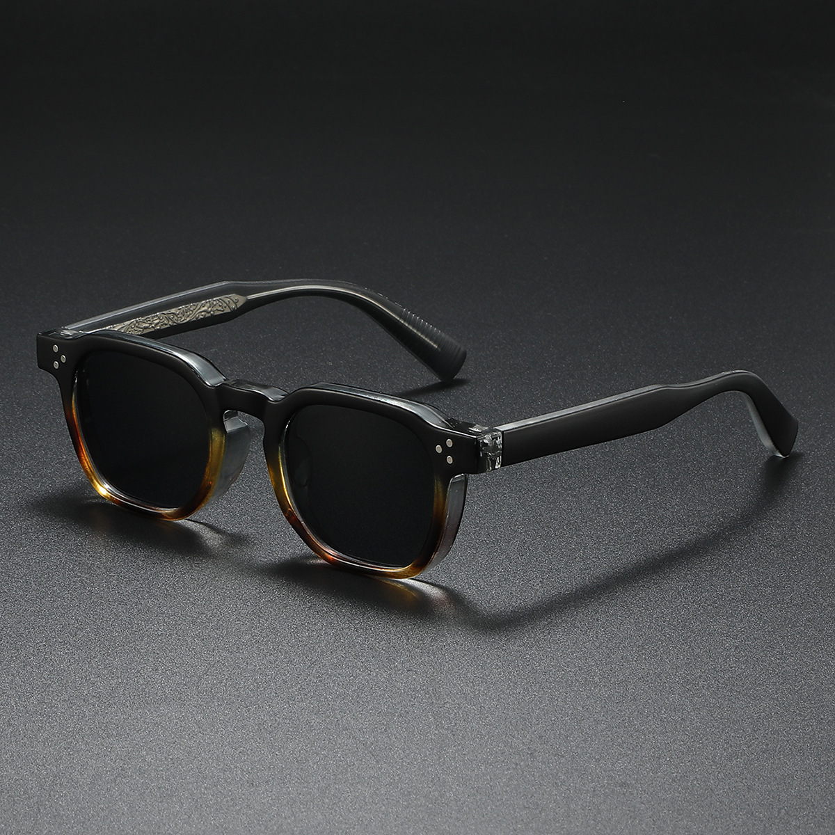 Classic retro square sunglasses. Unisex design with durable acetate frame & full UV400 eye protection.