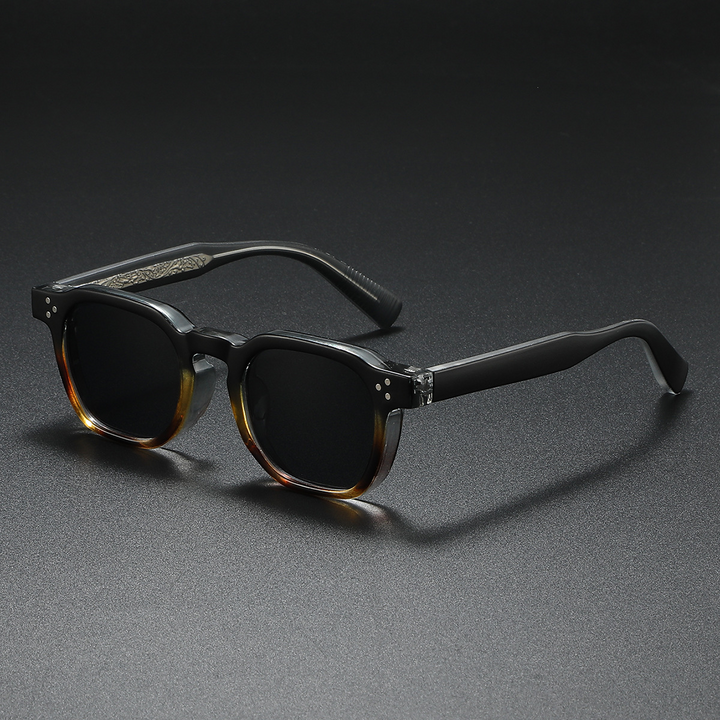 Classic retro square sunglasses. Unisex design with durable acetate frame & full UV400 eye protection.