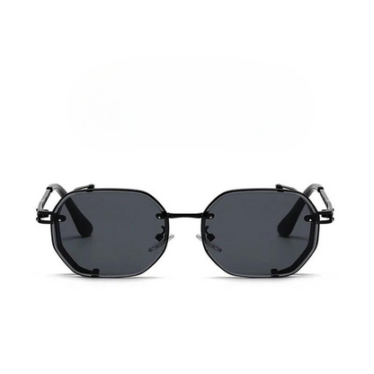 Durable metal frame steampunk sunglasses, a timeless retro accessory with round lenses & full UV protection. Unisex.
