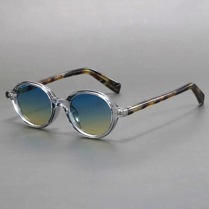 Hand-polished unisex retro sunglasses in a vintage style, offering stylish UV protection and anti-glare for daily wear.