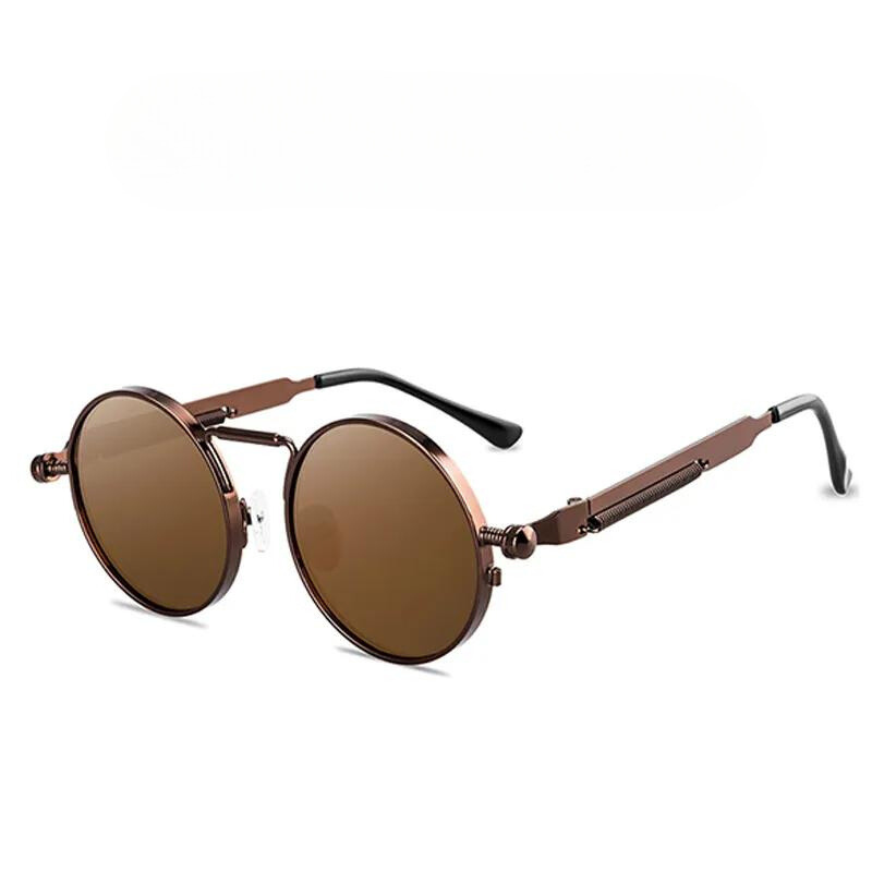 Gold frame retro Vintero shades. Stylish unisex sunglasses offering superior UV protection & eye comfort.