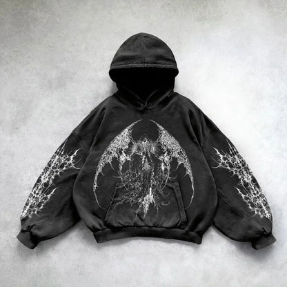 Unisex retro washed hoodie in vintage style. Perfect for streetwear & casual comfort.