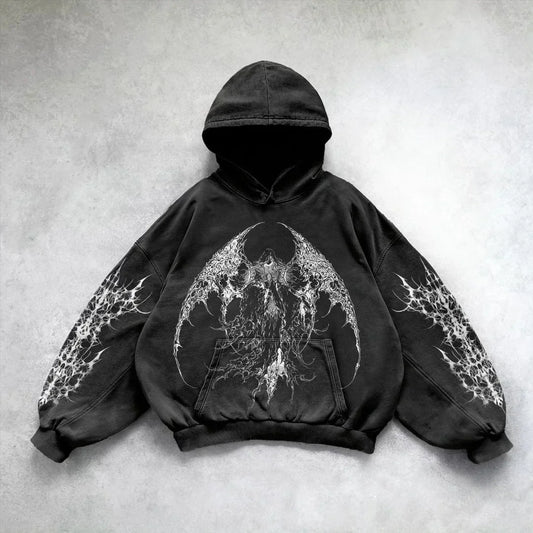 Unisex retro washed hoodie in vintage style. Perfect for streetwear & casual comfort.