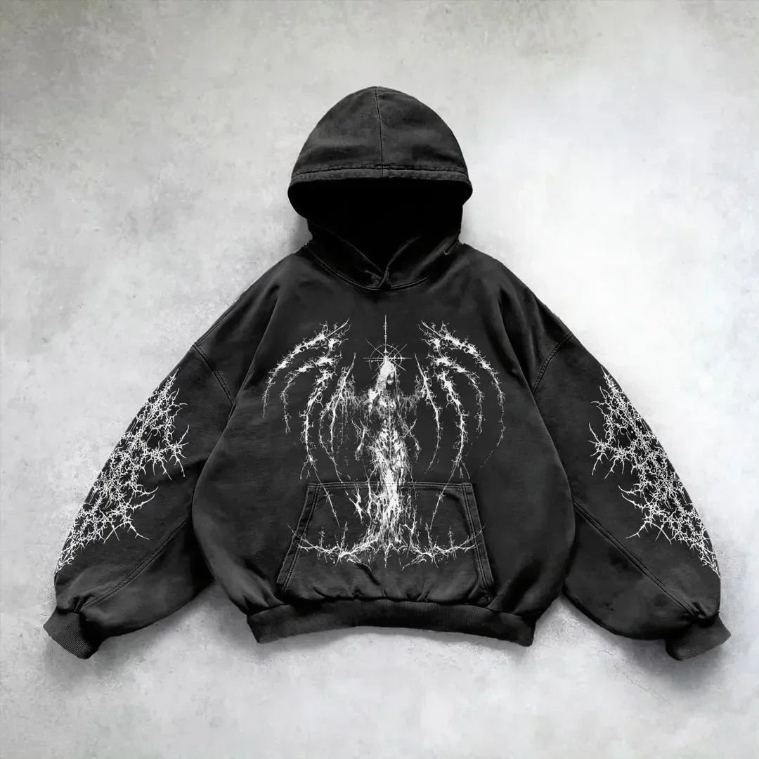 Classic retro washed unisex hoodie. Soft, cozy & comfortable for a vintage streetwear aesthetic.
