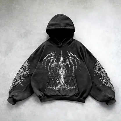 Classic retro washed unisex hoodie. Soft, cozy & comfortable for a vintage streetwear aesthetic.