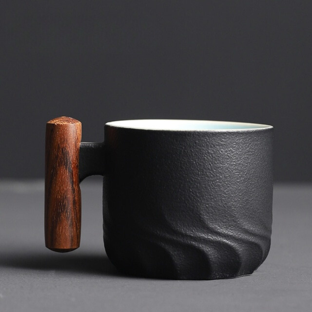 Retrograde style Ceramic Espresso Mug, handcrafted for a unique coffee experience. Perfect kitchen drinkware gift.