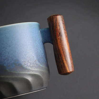 Elegant Unisex Retrograde Ceramic Espresso Mug, handmade. Perfect coffee cup & stylish kitchen drinkware decor.