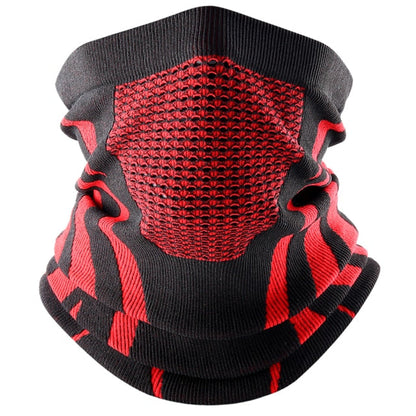 Unisex neck gaiter in a bold red, offering warmth and style as a winter accessory for outdoor adventures