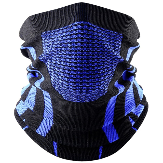 Athlete wearing a unisex neck gaiter as a neck warmer during winter sports, ideal for athletic wear