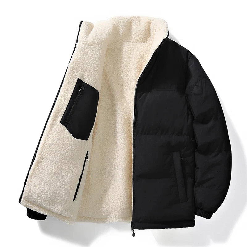 Insulated unisex winter jacket, reversible design. Provides ultimate warmth for extreme cold weather.
