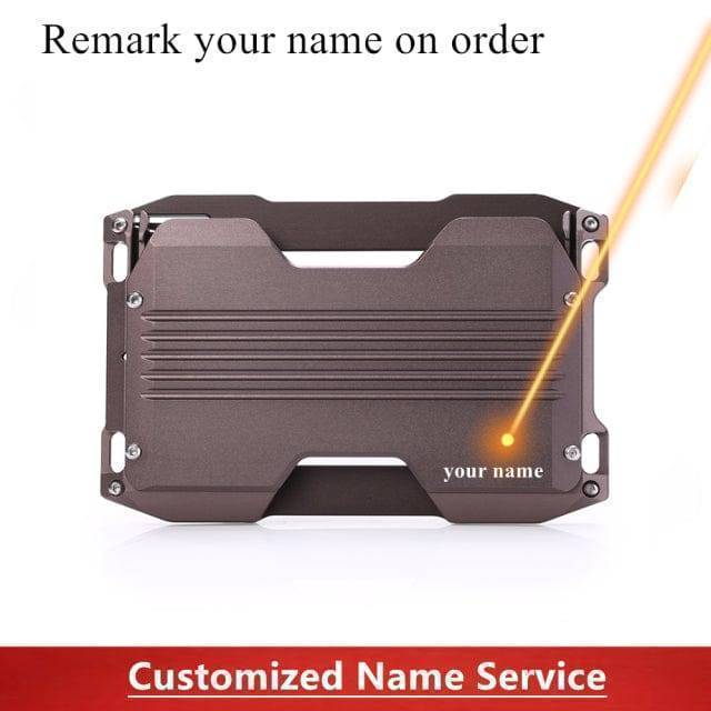 Secure RFID blocking card case, slim aluminum construction, travel-ready design
