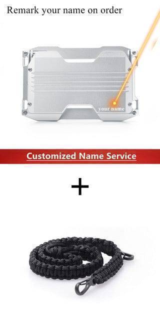 Unisex aluminum wallet with RFID, keeps cards safe and organized, sleek and functional