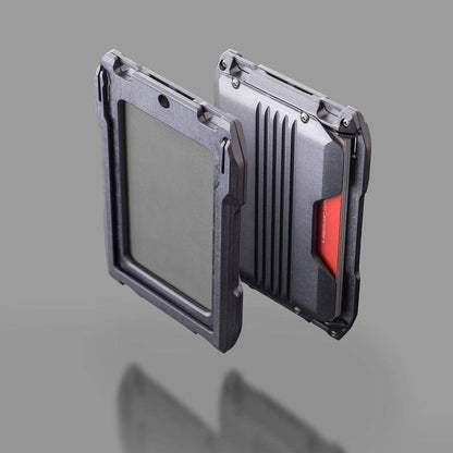Silver metal RFID blocking card holder wallet, ultra-slim for front pocket carry