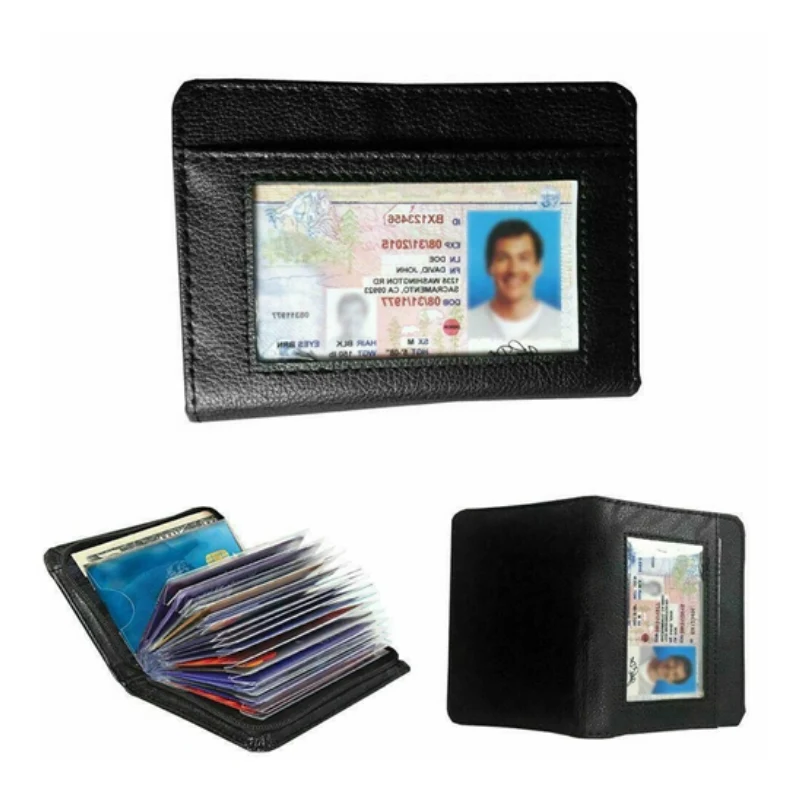 Anti-theft leather RFID wallet. Secure zip-around design for unisex credit card holder & ID protection. Slim & durable.