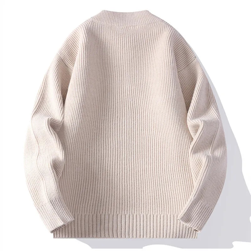 Soft texture knit jacket, comfortable unisex ribbed design. Perfect for versatile layering and everyday wear.