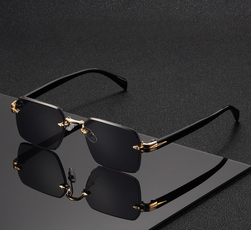 Fashionable unisex rimless square sunglasses, ideal eyewear accessory for ultimate UV400 protection.