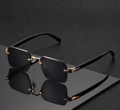 Fashionable unisex rimless square sunglasses, ideal eyewear accessory for ultimate UV400 protection.