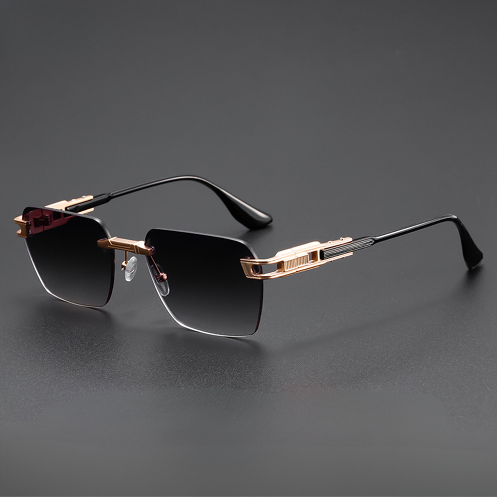 Unisex lightweight rimless sunglasses for outdoor adventures, providing essential UV protection & glare reduction.