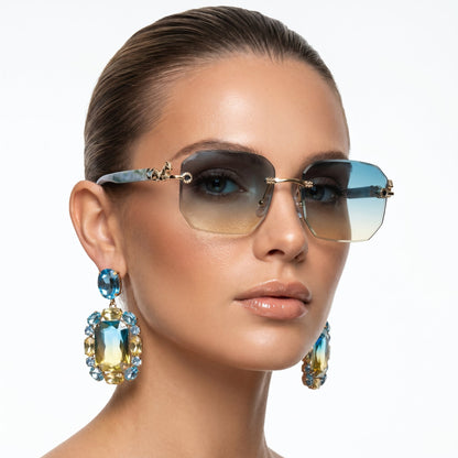 Fashionable unisex rimless eyewear, designed for optimal UV protection and eye comfort.