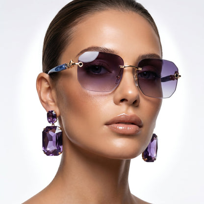 Trendy unisex rimless sunglasses with durable frames and lenses for ultimate UV eye protection.