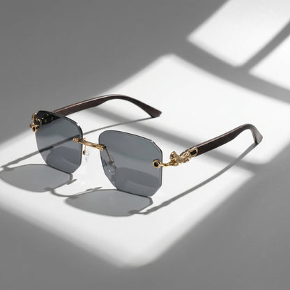 Elegant unisex rimless shades, featuring clear optics and high-level UV protection for any occasion.