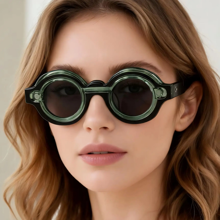 Riviera round UV protection sunglasses, a versatile fashion eyewear accessory for unisex summer styles.