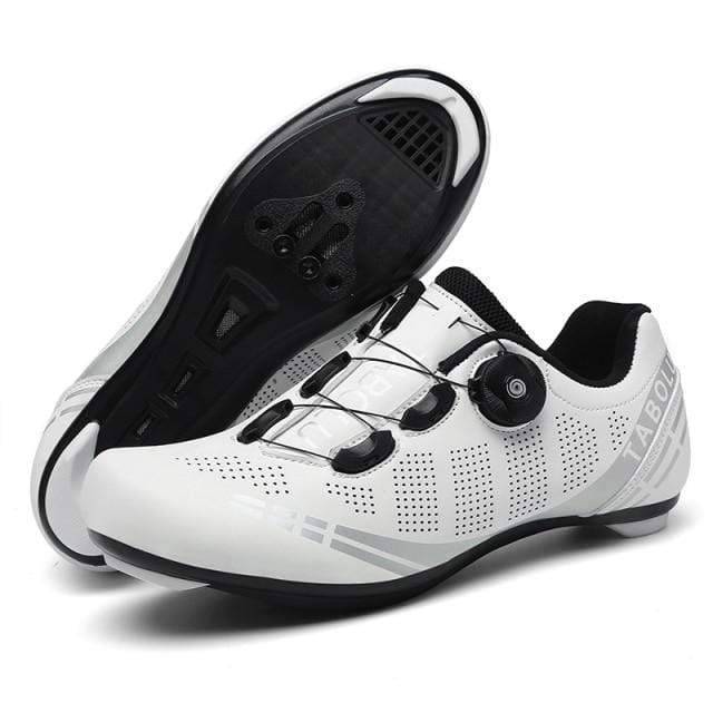 Side view of black unisex SPD SL cycling shoes, engineered for road performance and lace lock