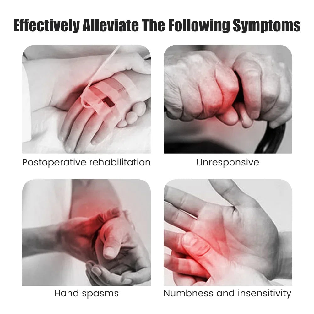 Ergonomic robot hand rehabilitation glove designed for stroke recovery, hemiplegia, and finger exerciser training.