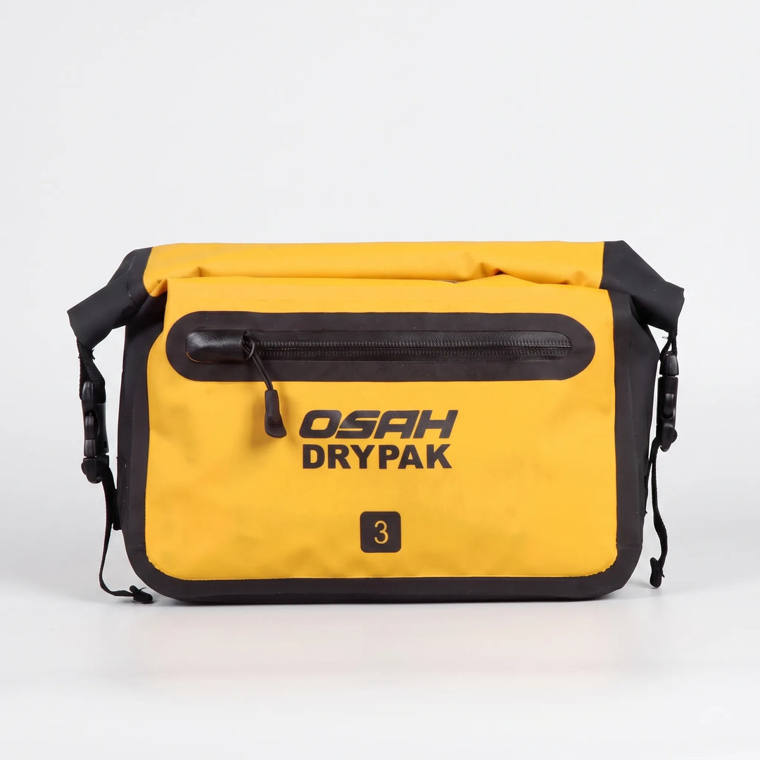 Grey roll-top waterproof fanny pack for hiking, cycling, and travel. Keep valuables safe and dry on the go.