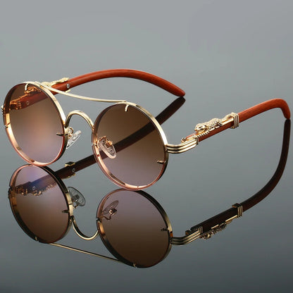 Fashionable unisex round frame sunglasses featuring gradient lenses and ultimate UV eye protection.
