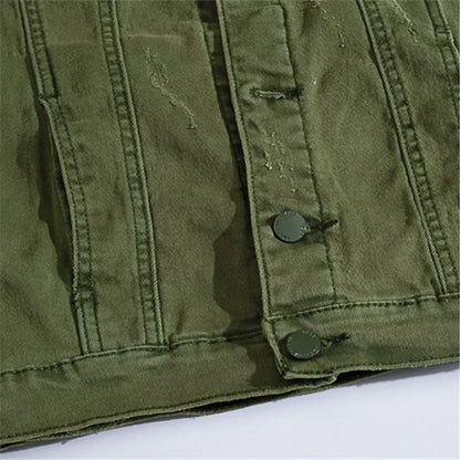Versatile unisex denim layering vest with raw edge details, ideal for casual and edgy outfits.
