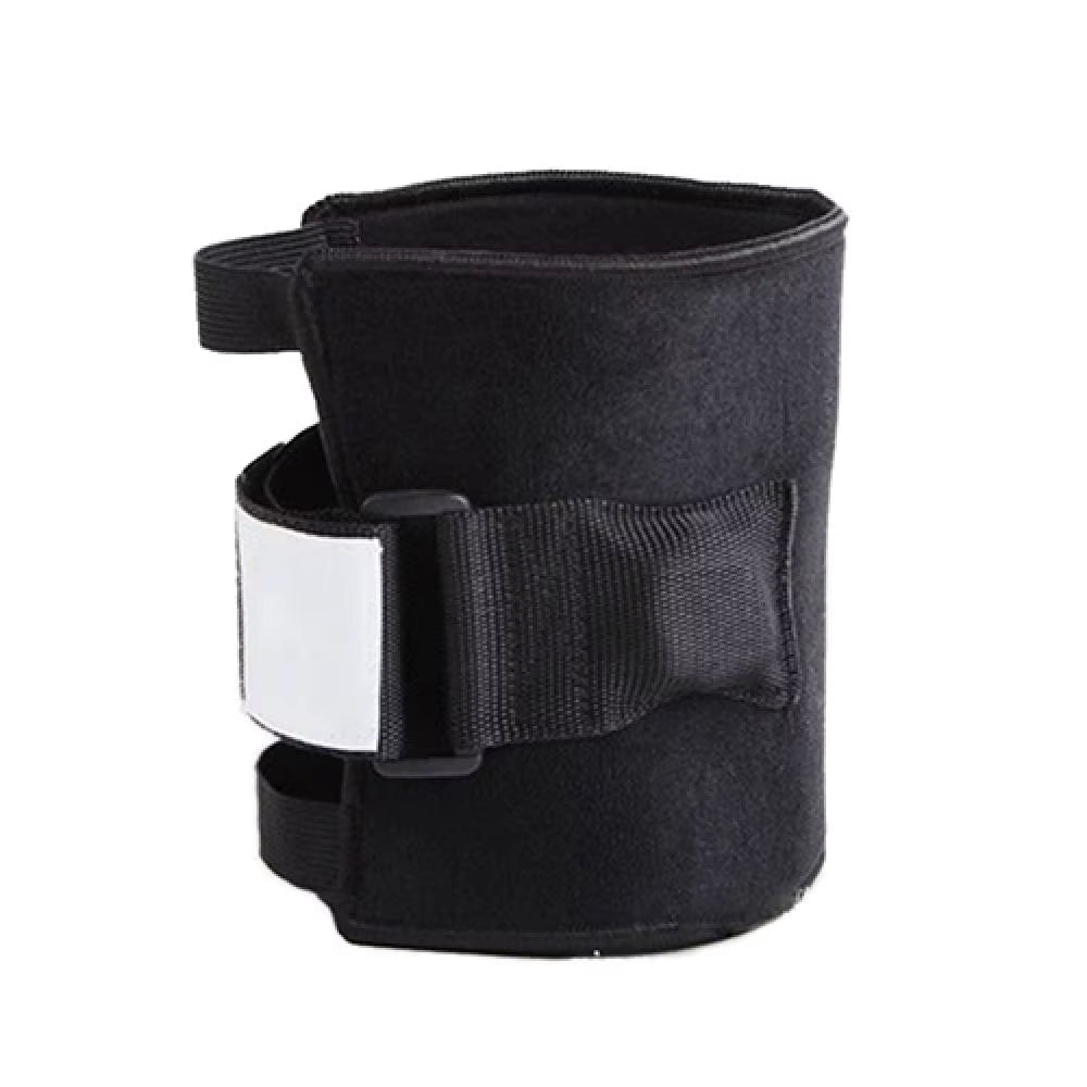 Model wearing unisex sciatic nerve brace providing lower back support & sciatica pain relief.