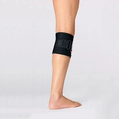 Person adjusting unisex sciatic nerve brace for immediate sciatica & lower back pain management.