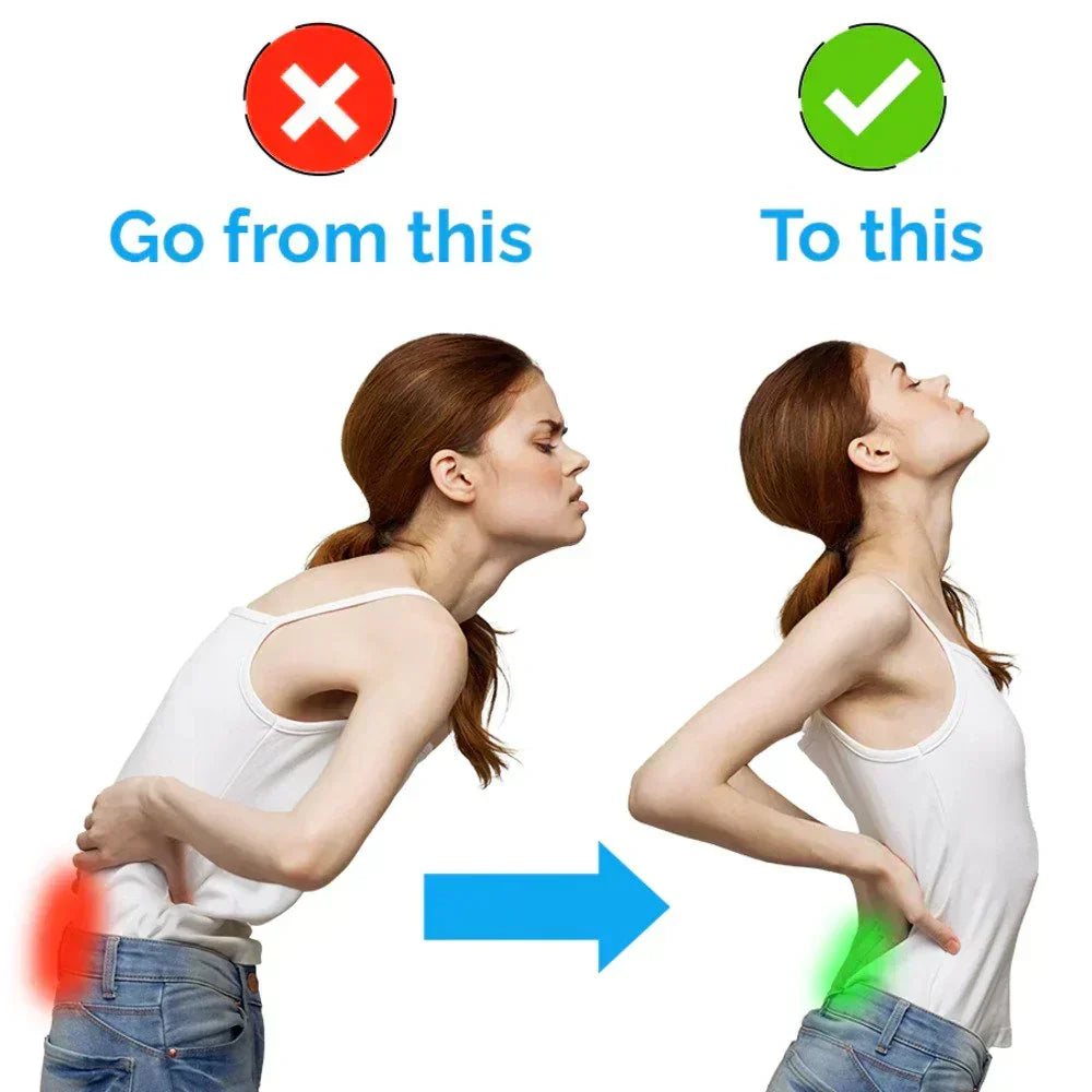 Daily use belt for sciatica, lower back, and hip pain, promotes better posture.
