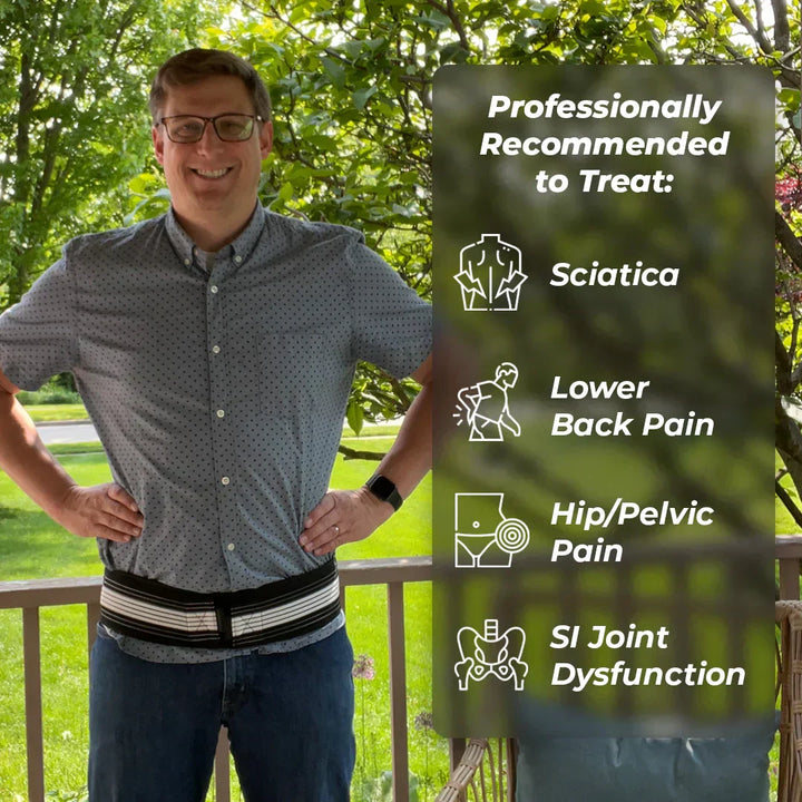 Comfortable daily wear belt providing lower back and hip stability for pain relief.