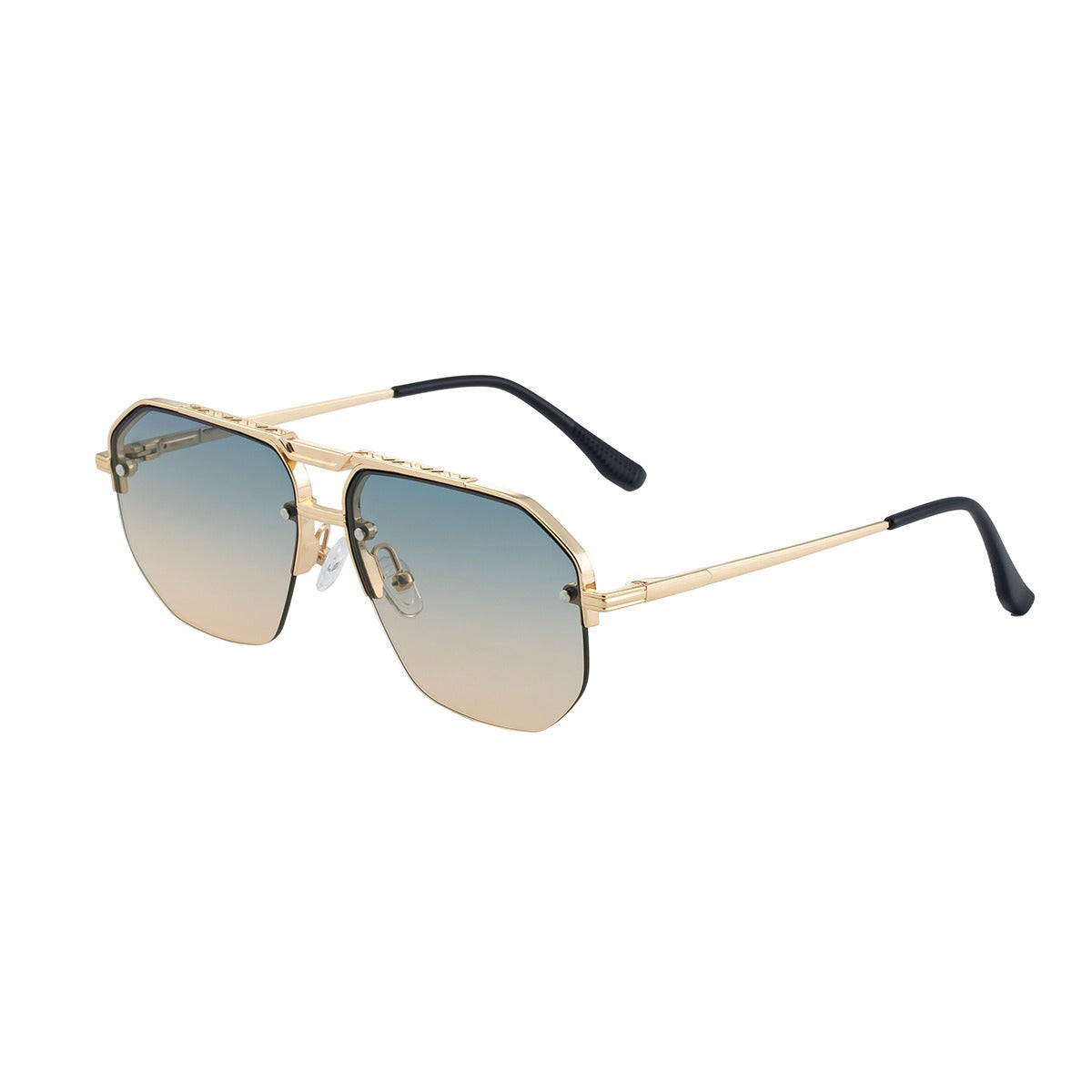 Product shot: Contemporary unisex sculpted sunglasses. A must-have accessory with ultimate UV400 protection.