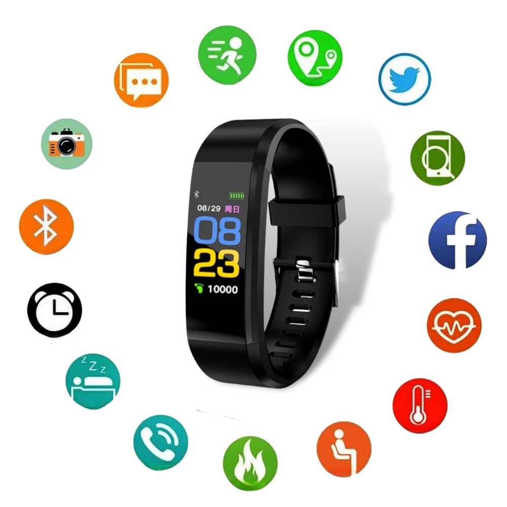 Unisex smartwatch for elderly care, a digital watch for vital sign tracking & activity.
