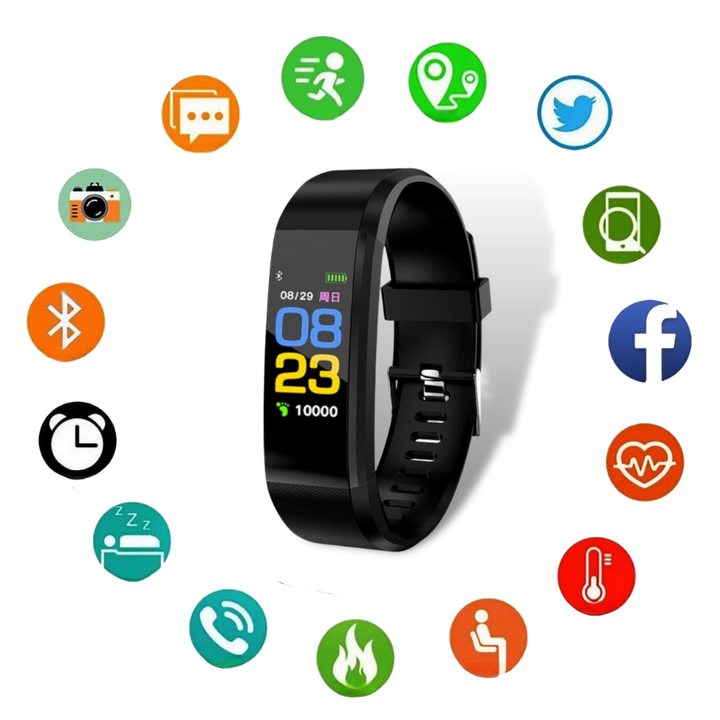 Unisex smartwatch for elderly care, a digital watch for vital sign tracking & activity.