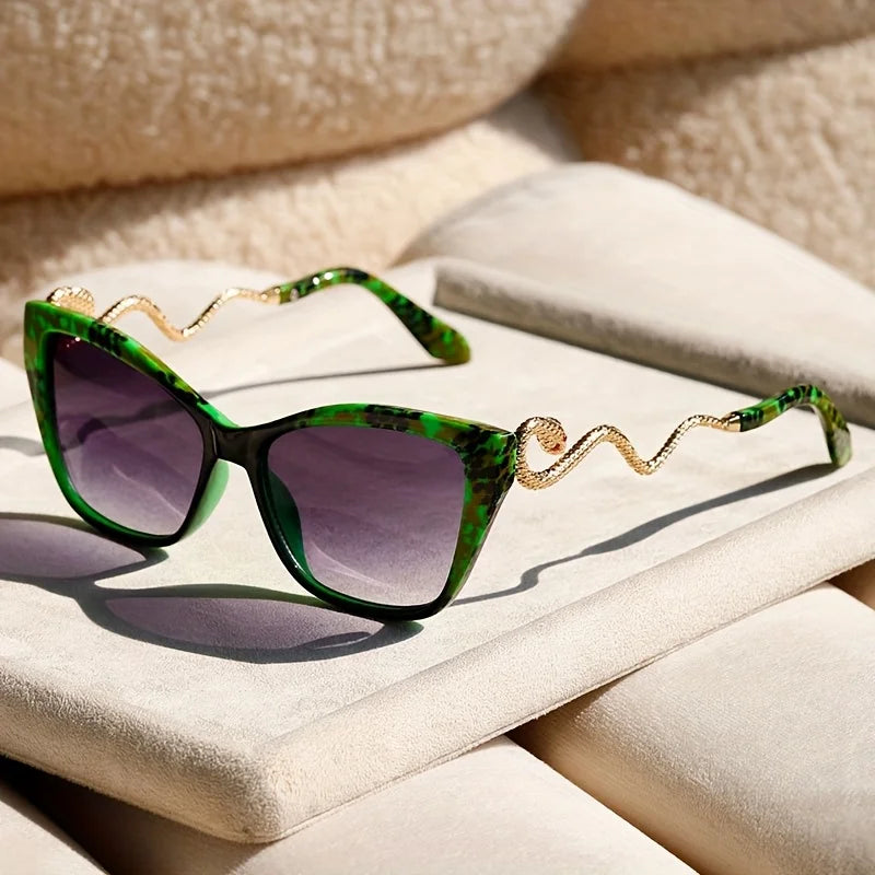 Sleek Serpentina fashion sunglasses. Unisex accessory perfect for summer & street style. UV protection.