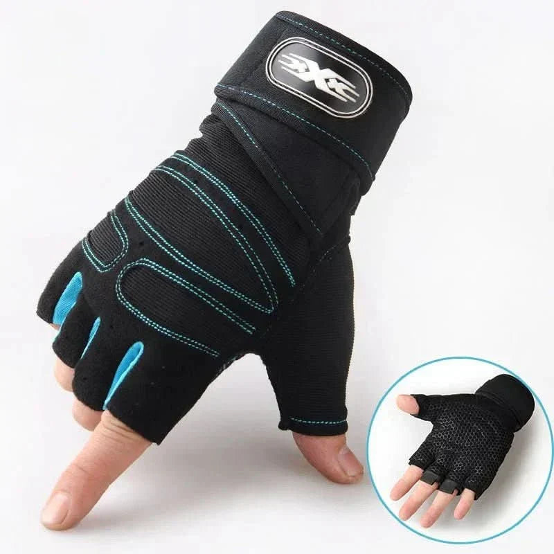 Unisex exercise gloves with excellent hand protection, shock resistance & strong wrist support.