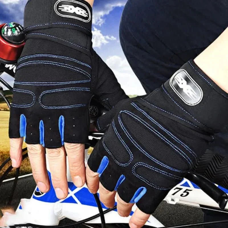 Fitness gym gloves with integrated wrist support, offering hand protection & shock absorption.