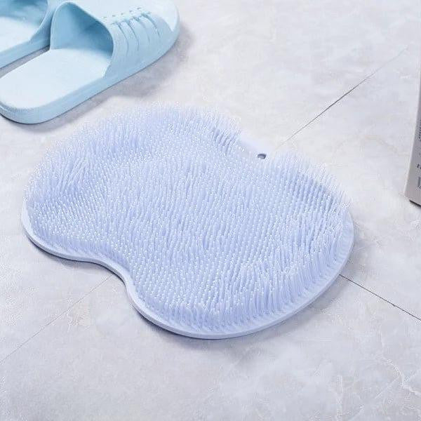 Unisex silicone back & foot shower scrubber brush with suction cups for massaging & exfoliating skin.