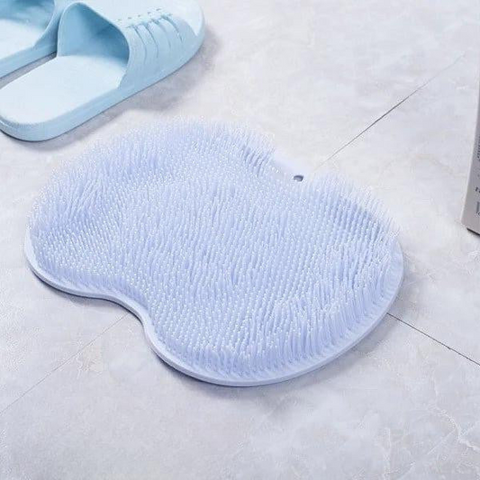 Unisex silicone back & foot shower scrubber brush with suction cups for massaging & exfoliating skin.