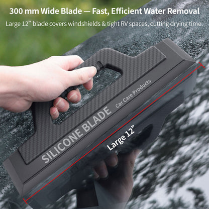 Flexible silicone car window wiper for quick drying, an essential auto detailing and care accessory.