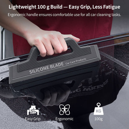 Durable silicone squeegee for cars, providing universal fit and effective window and surface cleaning.