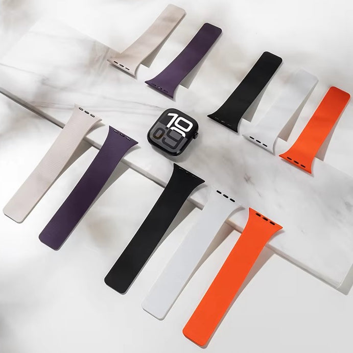 Unisex smartwatch band made of flexible silicone, durable with a secure magnetic clasp.