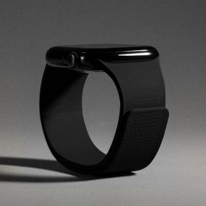 Flexible silicone smartwatch strap, waterproof & skin-friendly for all-day wear.