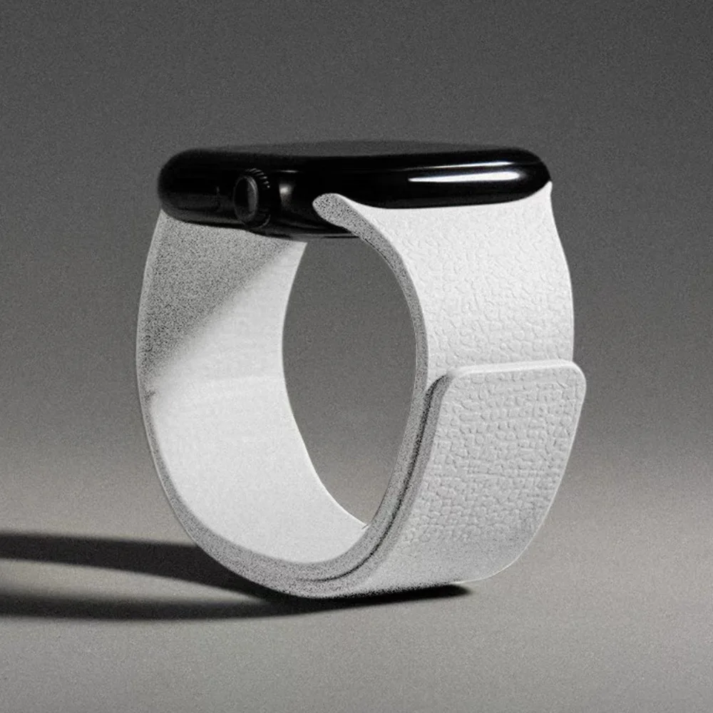 Active lifestyle silicone smartwatch band, flexible and secure for workouts & daily use.