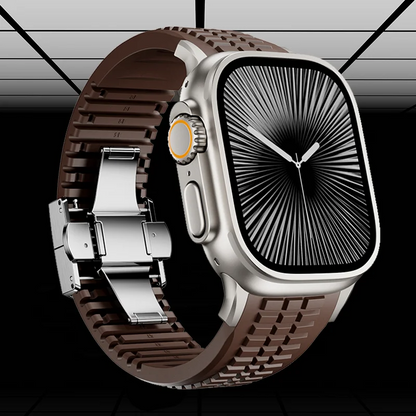 Unisex silicone watch strap with quick-release pins, ultimate comfort.